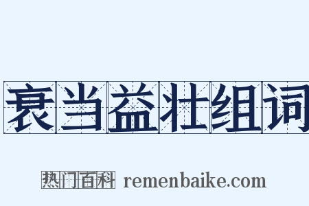 衰当益壮组词是什么意思的图片